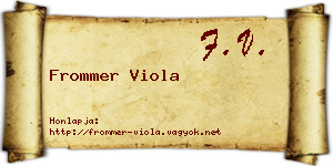 Frommer Viola névjegykártya